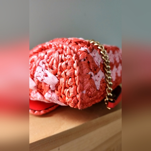 Kate Spade Evelyn Striped Crochet Raffia Shoulder Bag/Crossbody - Picture 9 of 16